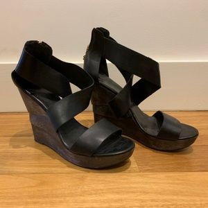 Diane Von Furstenberg Black Leather High Heels